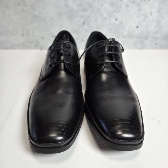 Kenneth Cole Black Leather Mens Dress Shoes Size 8.5M With Silver Technology - Picture 5 of 10